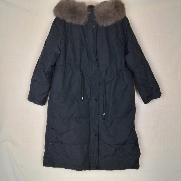 IBELL Zhang Long‎ Winter Parka Size Large In Black w/ Fur Trim Hood - Picture 1 of 14